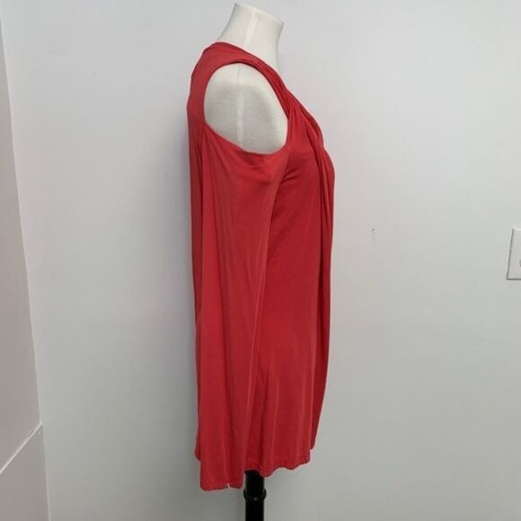 Oblique Creations red Cutout shoulder Stretch long sleeve stretch Shirt top Sz 4 - Picture 3 of 11